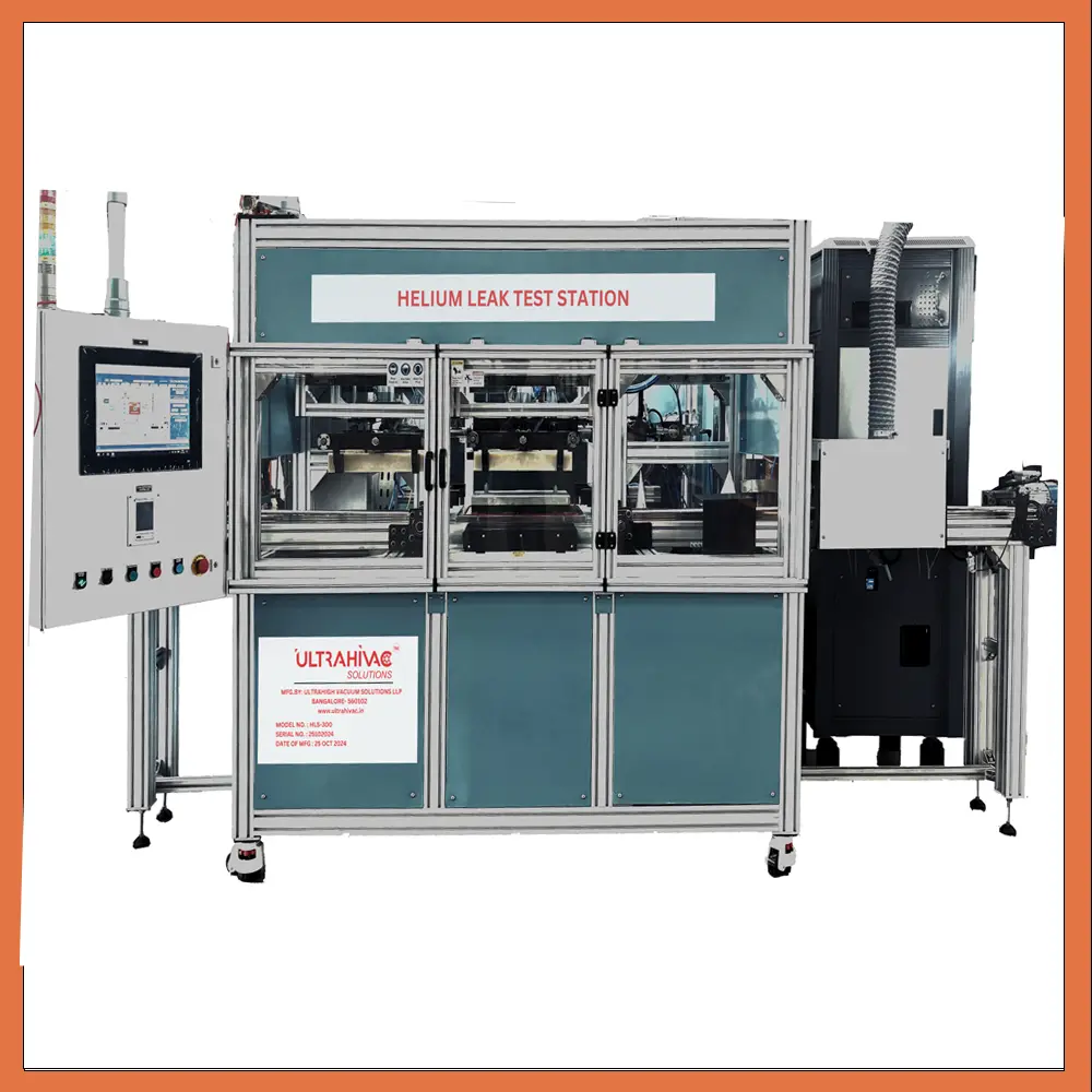 Home 15 Helium leak testing system for vacuum applications